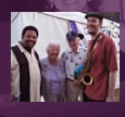 Winfield Ezell, Jr., Vera and Harold Dowdy (Mike's Grandparents) and Mike - Tacoma, WA 6-30-06  (44kb)